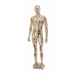 Male Full Body Mannequin Egg Head - Chrome