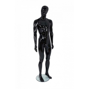 Male Full Body Mannequin Abstract - Gloss Black