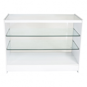 Full Glass Showcase Display Counter – 1800mm – White