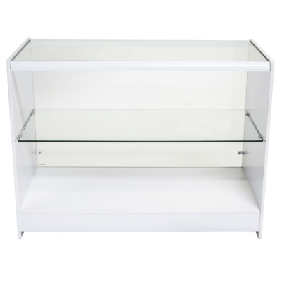 Full Glass Showcase Display Counter – 1200mm – White - Image 2