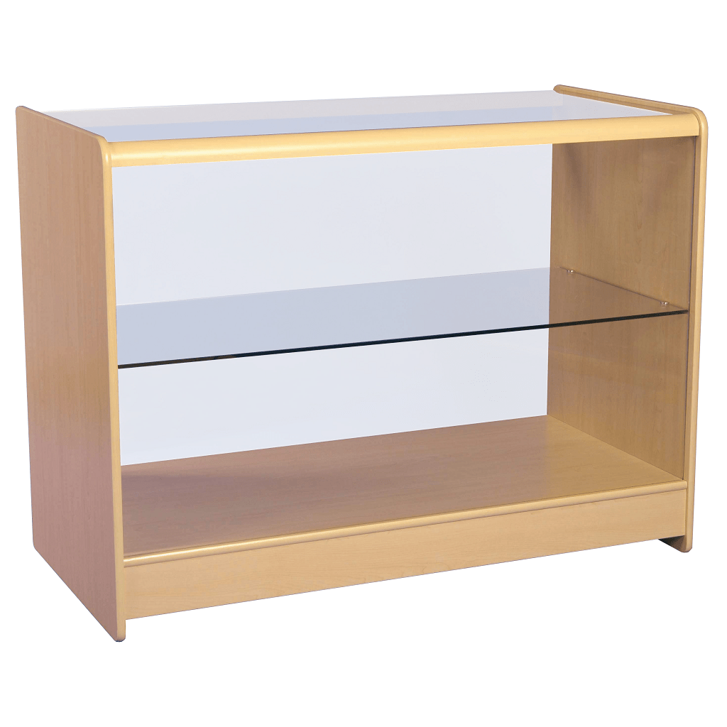 Full Glass Showcase Display Counter – 1800mm – Maple