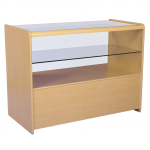 Half Glass Showcase Display Counter – 1800mm – Maple
