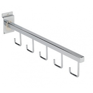 5 Hook Straight Display Arm for Slatwall – 410mm / 16