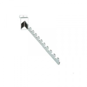 10 Notch Garment Arm for Slatwall – 340mm / 13″
